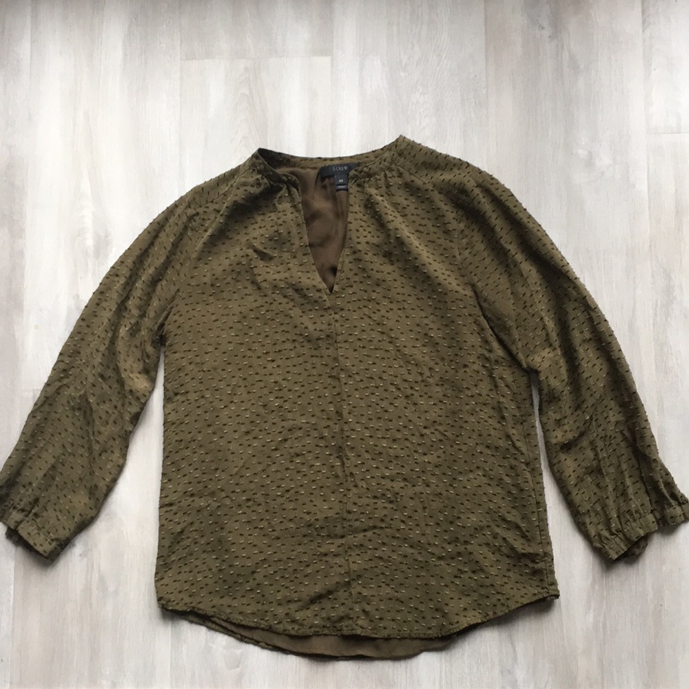 J. crew dark green top.